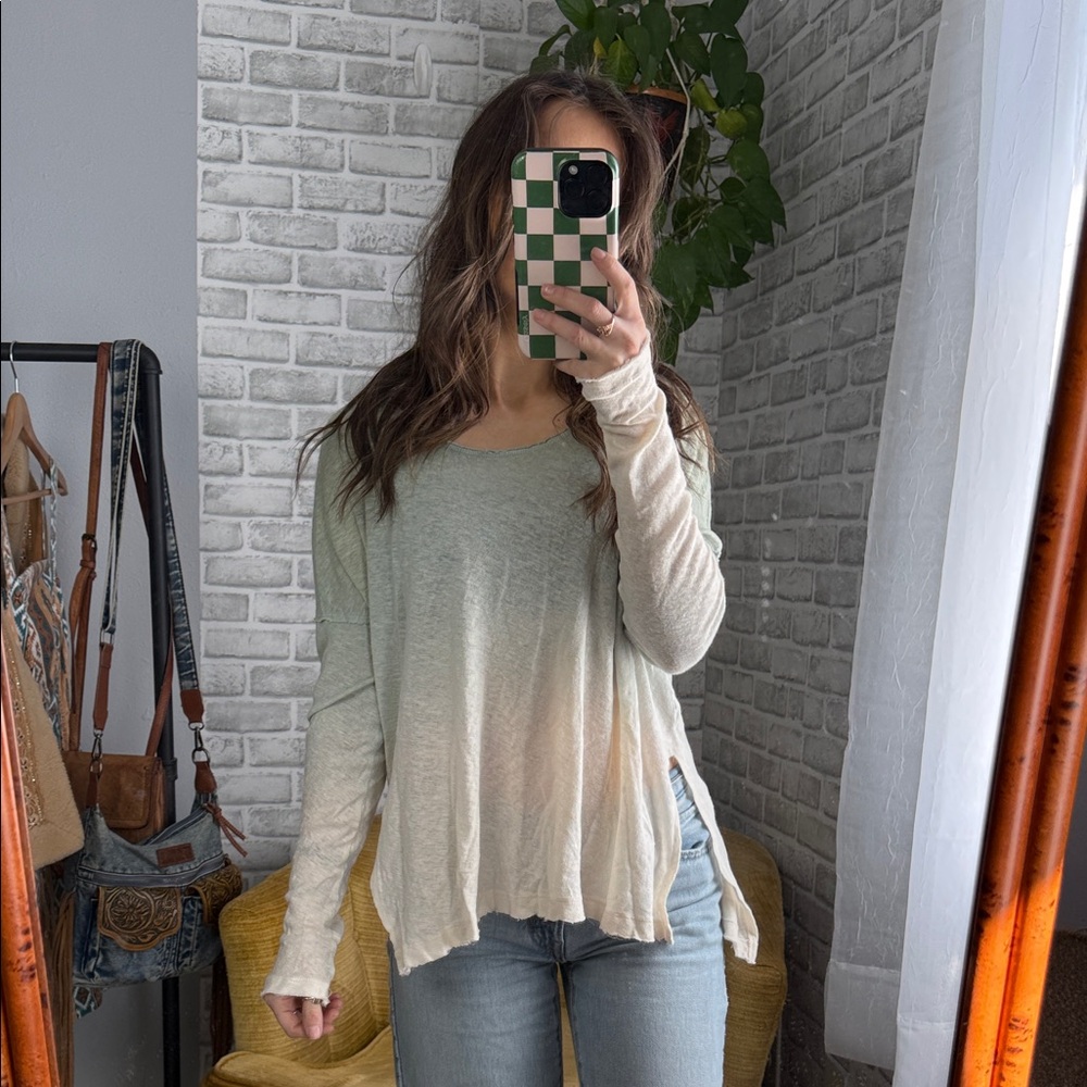 Free People // linen ombré long sleeve top